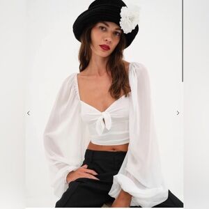 For Love & Lemon Trisha Crop Top NWT S